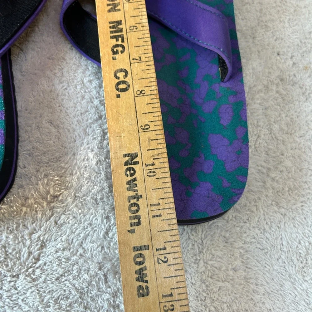 Vintage Prince Mens Flip Flops Size 11? Purple Teal Athletic Thong Sandals Foam